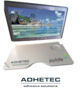 antimicrobial film for high touch surfaces in aircraft or airplane with adhetec logo